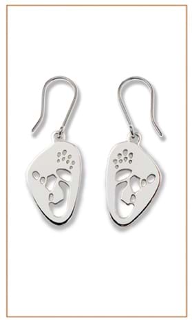 Wildlife Jewellery Gorilla Foot Print Earrings